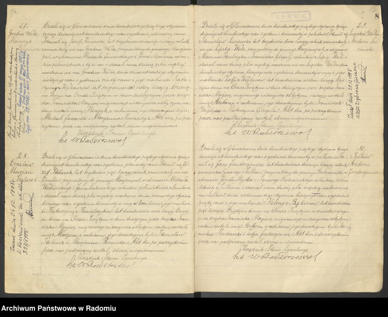 image.from.unit.number "Duplikat akt urodzonych, zaślubionych i zmarłych parafii Głowaczów za 1920 rok"