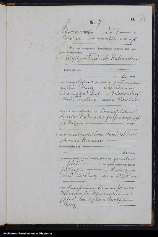 image.from.unit.number "Heiraths-Haupt-Register Nr 1 - 9"