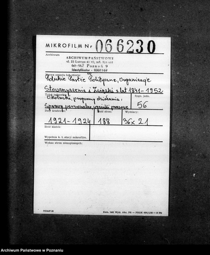 Obraz 2 z jednostki "Okólniki, programy działania, sprawy personalne wycinki prasowe"