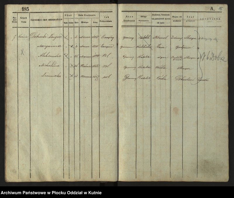 image.from.unit.number "Księga ludności stałej Nr 3 wsi: Dobrzelin i Marianków"