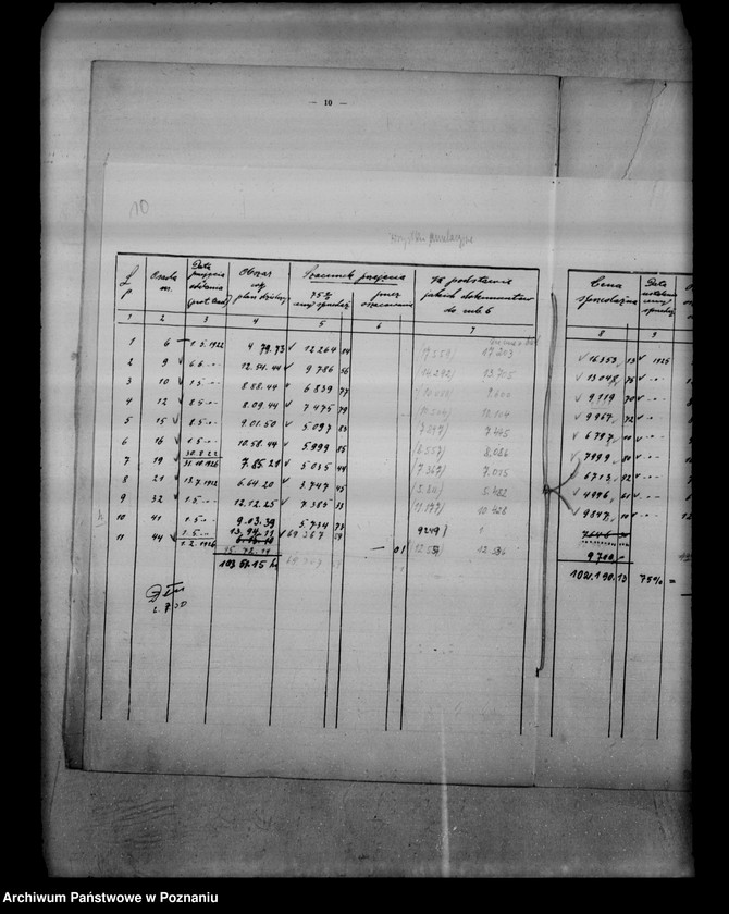Obraz 14 z jednostki "/Wykaz szacunku przyjęcia dla państwowych nieruchomości ziemskich rozparcelowanych przed 1932/"