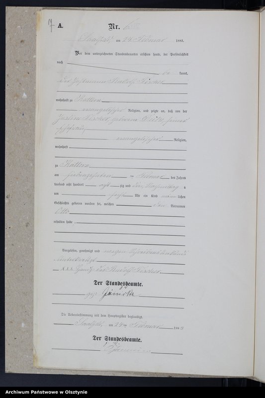 image.from.unit.number "Geburts-Neben-Register Nr 1 - 20 /Fragment księgi/"