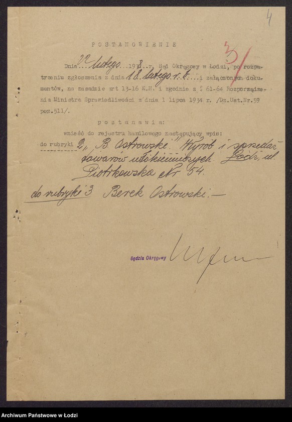 Obraz 6 z jednostki "Berek Ostrowski- wyrób i sprzedaż towarów włókienniczych"