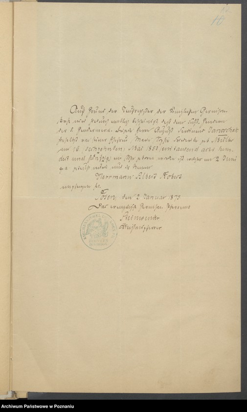 Obraz 15 z jednostki "Die von den Verlobten beigebrachten Urkunden zur Eheschliessung pro 1875"
