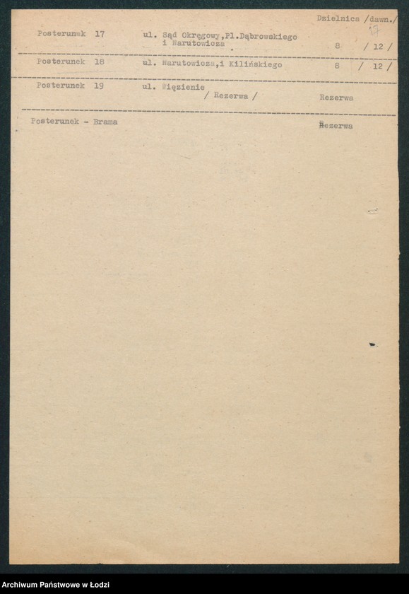 Obraz 19 z jednostki "[Akta V-go Komisariatu Milicji Obywatelskiej - rozkłady służby, spisy imienne, zapotrzebowanie na artykuły pierwszej potrzeby dla milicjantów, minuty różnych pism i dzienniki korespondencji]"