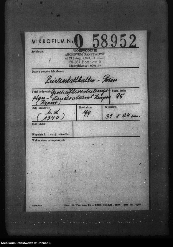 Obraz 2 z jednostki "Geschäftsverteilungsplan- Landratsamt Kempen (Kępno)"