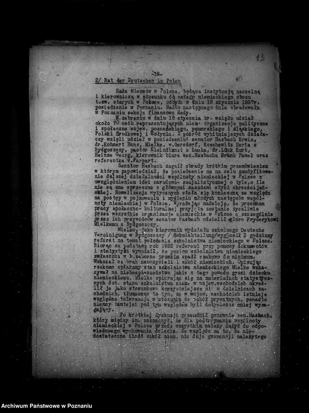 Obraz 17 z jednostki "Sprawozdania z życia mniejszości narodowych za czas od 15 grudnia 1936 r. do 31 maja 1937 r."