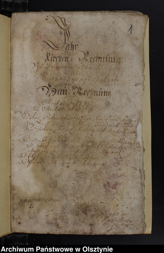 image.from.unit.number "Jahr Kirchen Rechnung der Silberbachschen Kirchen aller Einnahme und Ausgabe wie auch Bau-Rechnung"