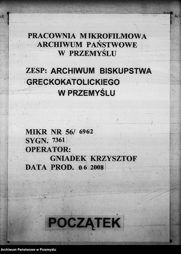 Obraz 1 z jednostki "[Kopie ksiąg metrykalnych parafii Radenice z filiami Czyżowice, Podliski, Wiszenka (dekanat Mościska)]"