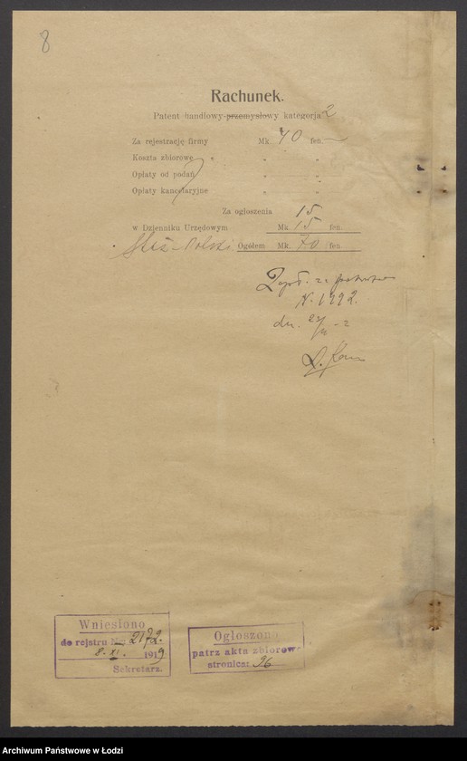 Obraz 10 z jednostki "Szachna Lewin - sprzedaż towarów manufakturowych"