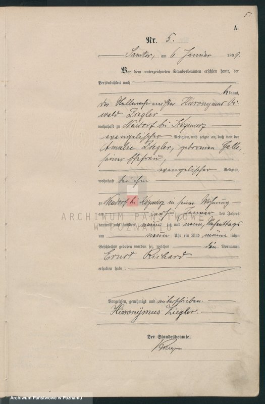 Obraz 8 z jednostki "Geburts-Haupt-Register"