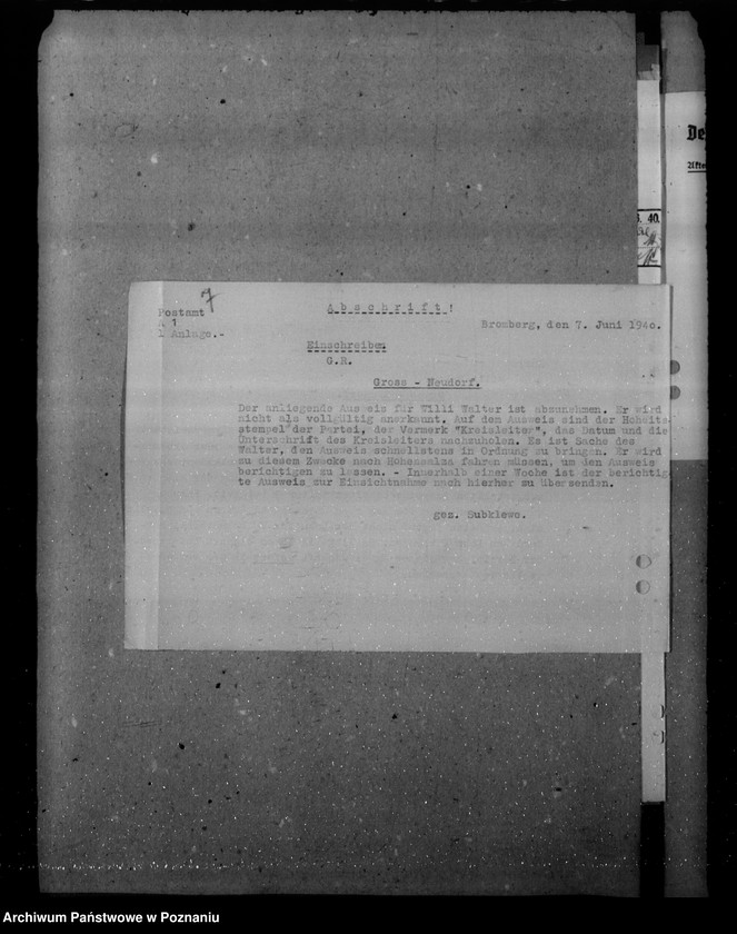 Obraz 11 z jednostki "Zarządzenia i korespondencja w sprawie zaświadczeń o pochodzeniu niemieckim"