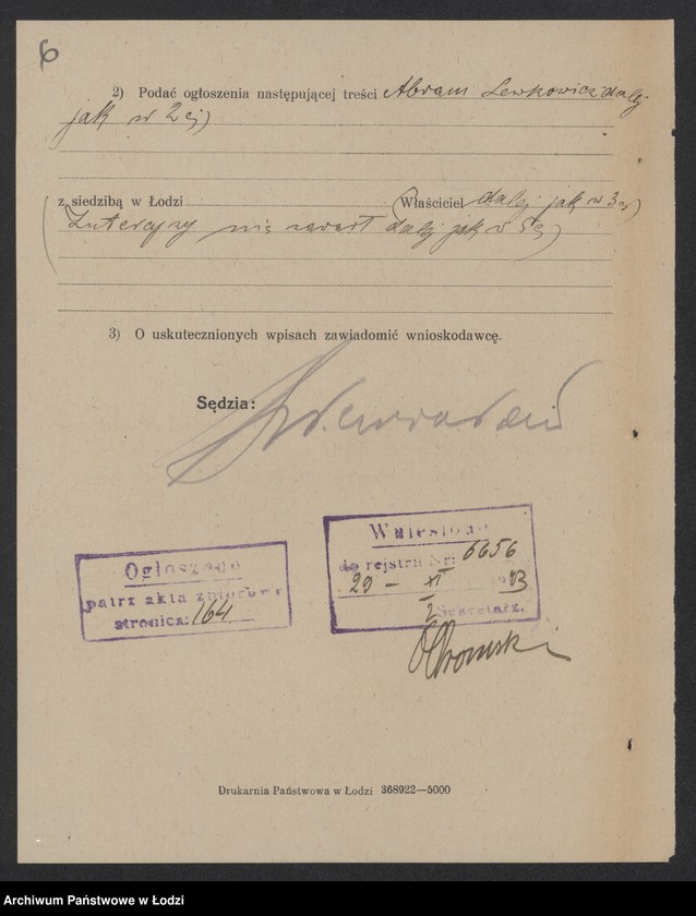 Obraz 8 z jednostki "Abram Lewkowicz- kupno i sprzedaż skór"