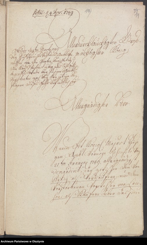 image.from.unit.number "Jugendfeldt [Gugenfeld] [Smolanek], H.[Haupt] A. [Amt] Osterode. Acta die angebliche Candicität dieses Gutes, um dessen Verleichung Georg Wilh. [Wilhelm] v. [von] Schierstaedt auf Schildeck den König gebeten hat"