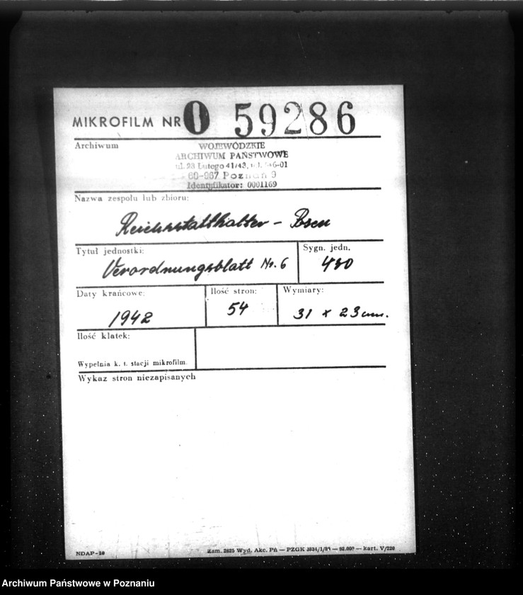 Obraz 2 z jednostki "Verordnungsblatt Nr. 6"