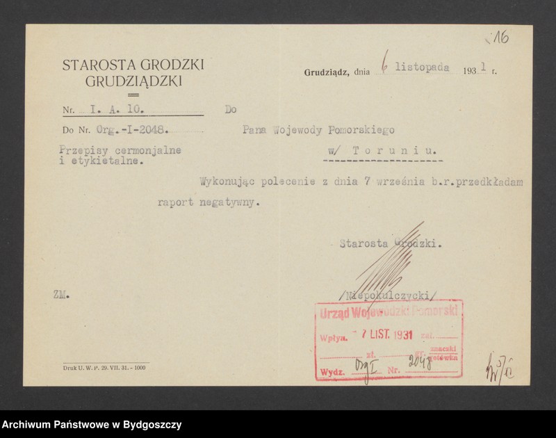 Obraz 18 z jednostki "Reprezentacja Rządu, uroczystości oficjalne i udział w nich Wojewody"