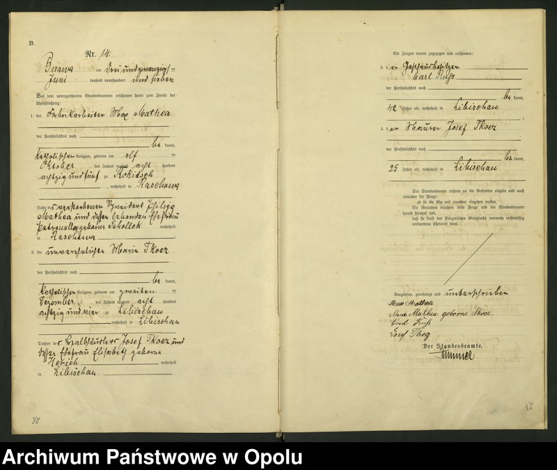 image.from.unit.number "Urząd Stanu Cywilnego Bierawa Księga małżeństw rok 1907-09"