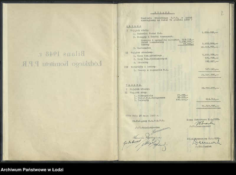 Obraz 4 z jednostki "Bilans Komitetu Miejskiego PPR w Łodzi sporządzony na dzień 31grudnia 1948 r."