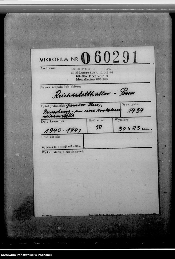 Obraz 2 z jednostki "Jambor, Hans, Bewerbung - um eine Amtskommissarstelle"