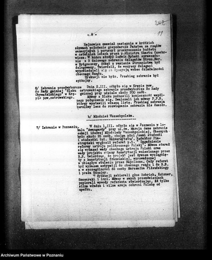 Obraz 15 z jednostki "Sprawozdania sytuacyjne tygodniowe za czas od 1 marca do dnia 28 marca 1929 r. /nr 10-13/"