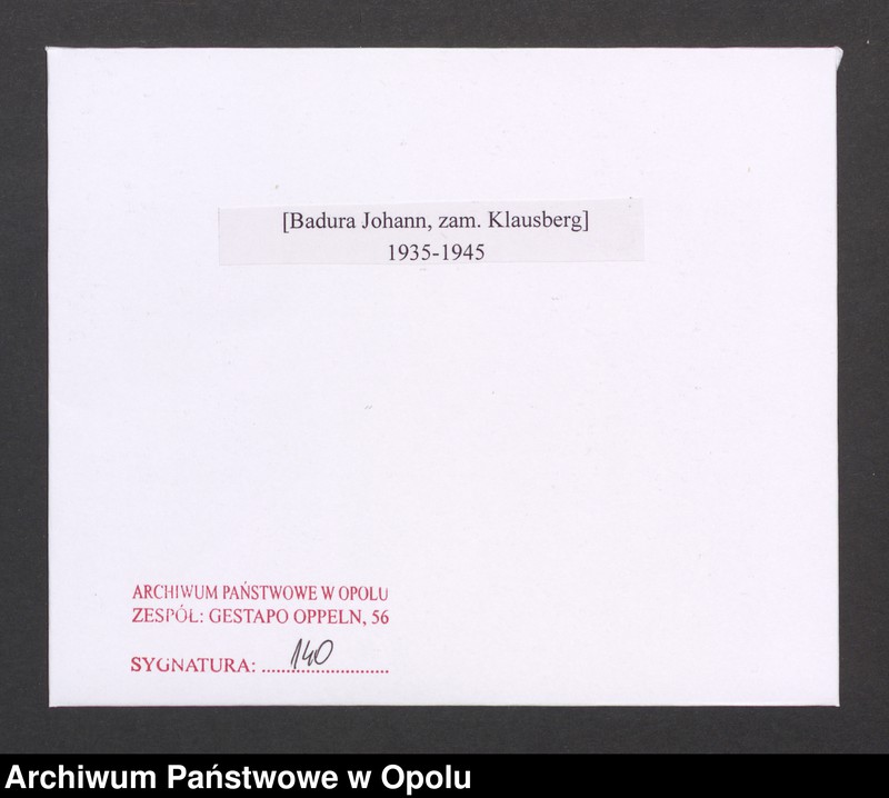 Obraz 2 z jednostki "[Badura Johann, zam. Klausberg]"