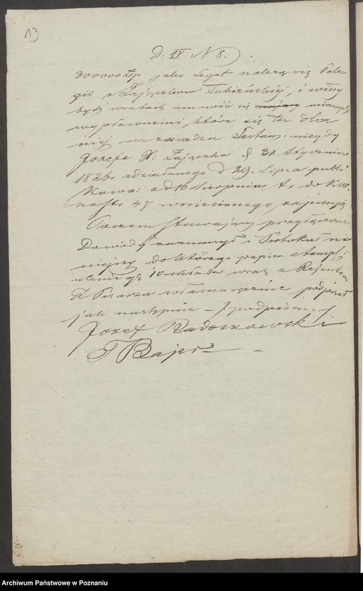 image.from.unit.number "Akta dotyczące testamentu gen. Józefa Zajączka [Kopie i odpisy akt hipotecznych i spadkowych Sekretariatu Stanu Księstwa Warszawskiego i Królestwa Polskiego, Komisji Przychodów i Skarbu oraz Trybunału Cywilnego w Warszawie, z lat 1811-1839, kopia testamentu gen. Zajączka, odpis akt hipotecznych starostwa stawiszyńskiego, korespondencja w sprawie ogłoszenia o sprzedaży dóbr Stawiszyn]"