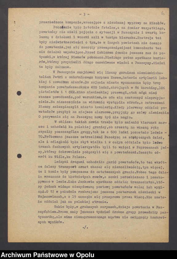 Obraz 8 z jednostki "[Wyglenda Jan "Geneza Pierwszego Powstania," "Boje Bytomskie", "Powstanie w obwodzie przemysłowym" oraz "Bój w pszczyńskich lasach"]"