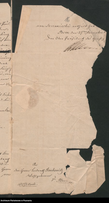 Obraz 19 z jednostki "A. betr. den Auswanderung des Oberstleutnant Ludwik von Sczaniecki zu Boguszyn ohne Emigrationspass"