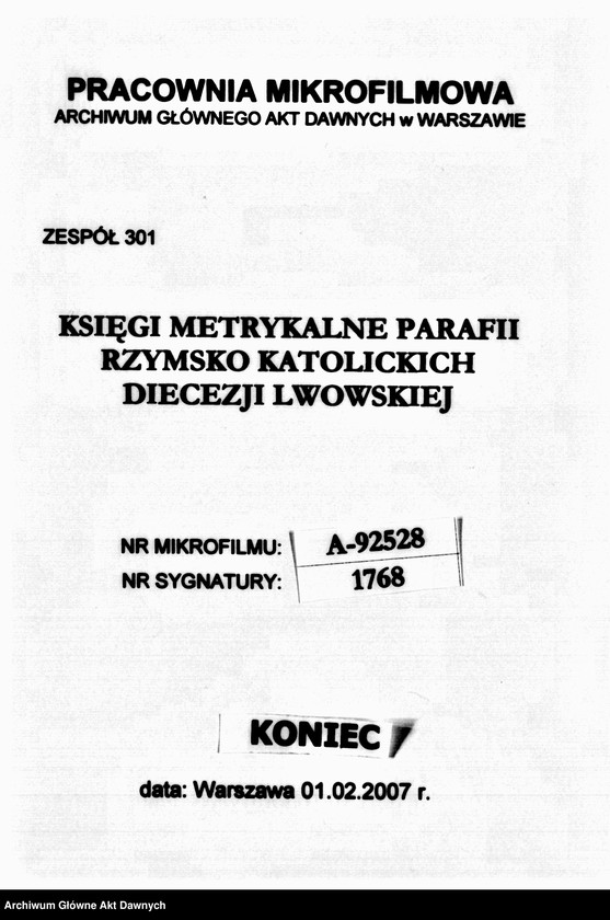 image.from.unit.number "Parafia: Lwów, parafia Bożego Ciała (Dominikanów). Dekanat: Lwów. Kopie z ksiąg metrykalnych śl. dla parafii."