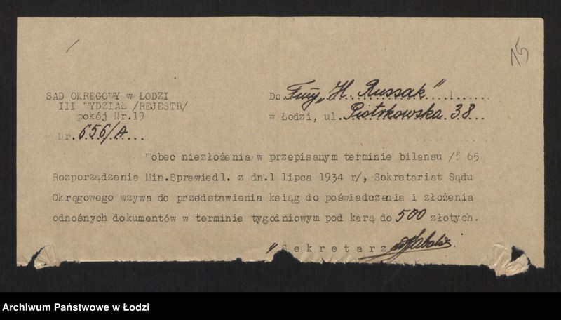 Obraz 17 z jednostki "Hersz Russak- skład zegarów"