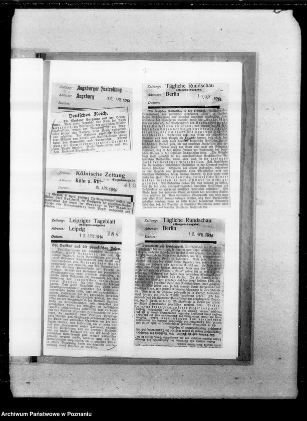 Obraz 11 z jednostki "Sprawy kościelne a Polska [wycinki z prasy niemieckiej]"