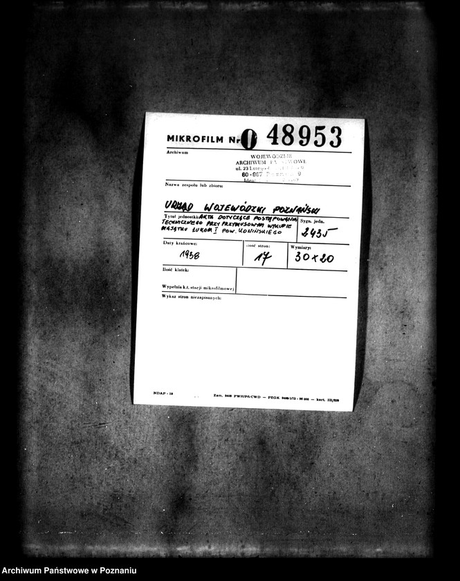 Obraz 2 z jednostki "Akta dotyczące postępowania technicznego przy przymusowym wykupie majątku Łukom i powiatu konińskiego"