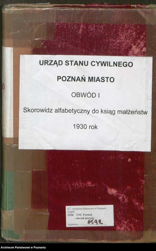 Obraz 2 z jednostki "Spis alfabetyczny małżeństw za 1930"