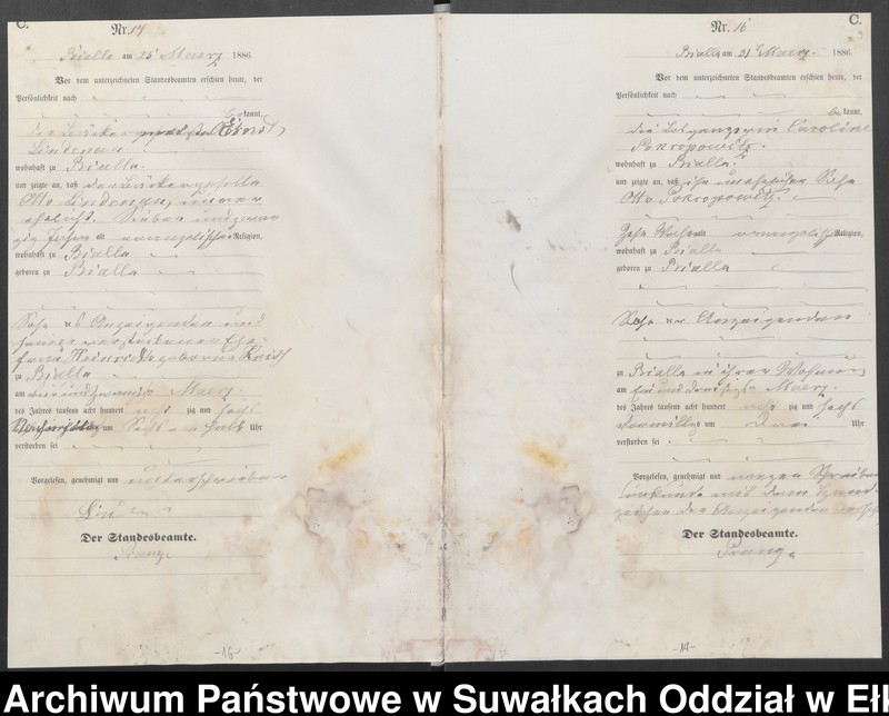 image.from.unit.number "Sterbe-Haupt-Register des Königlichen Preussischen Standes-Amtes Bialla Kreis Johannisburg"