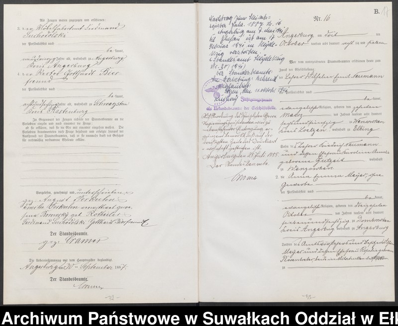 image.from.unit.number "Heiraths-Neben-Register des Preussischen Standes-Amtes der Stadt Angerburg Kreis Angerburg"