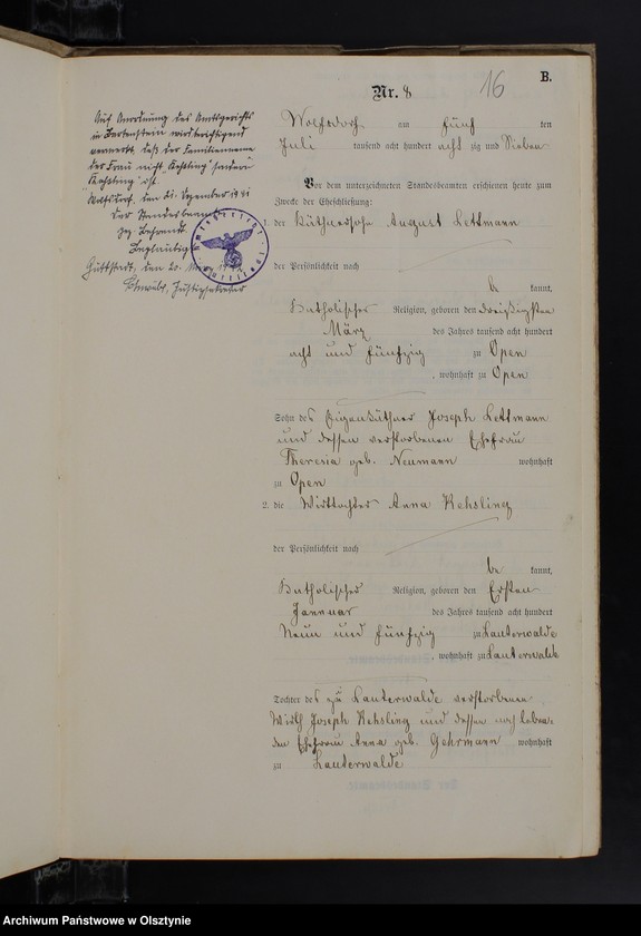 image.from.unit.number "Heiraths-Neben-Register Nr 1 - 21"