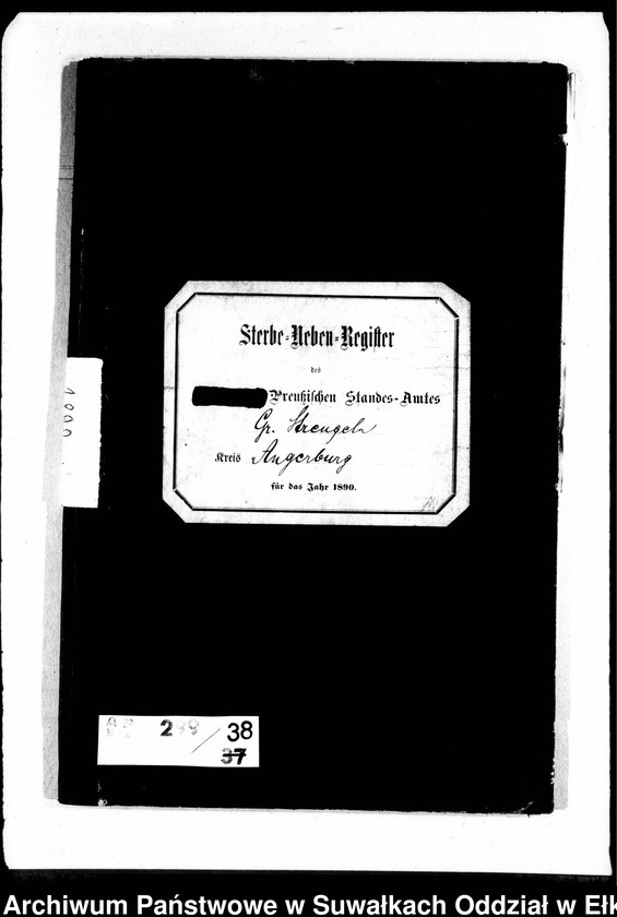 image.from.unit.number "Sterbe-Neben-Register des Preussischen Standes-Amtes Gr. Strengeln Kreis Angerburg"