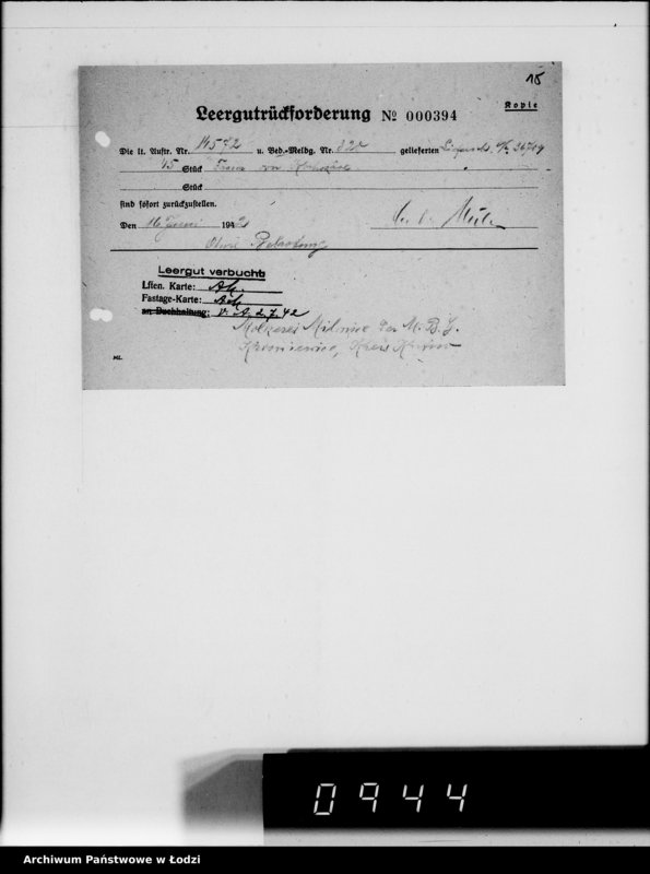 Obraz 19 z jednostki "Aufträge, [Lieferscheinen und Rechnungen] 14571-14649"