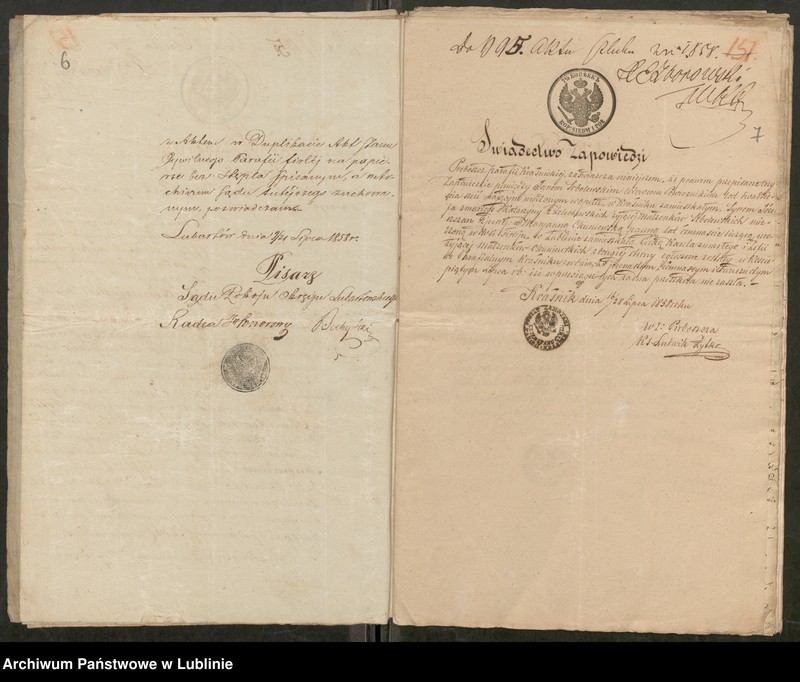 image.from.unit.number "Alegaty do księgi urodzeń, małżeństw i zgonów z 1849 r."