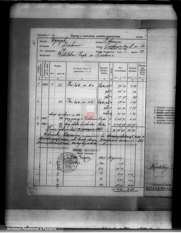 Obraz 8 z jednostki "Wyciąg z matrykuły podatku gruntowego gromady Liszkowo"