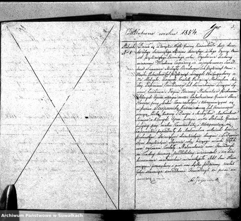 image.from.unit.number "Duplikat Urodzonych Zaślubionych i zmarłych Sekty Filiponów z Gminy Krasnohruda na rok 1854"