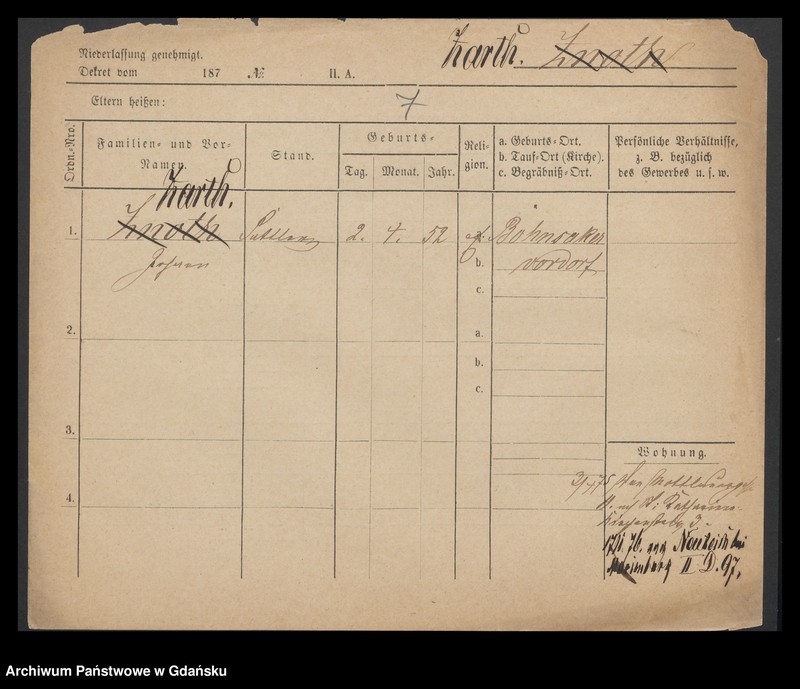 image.from.unit.number "Karty meldunkowe: Zapel - Zeitz"