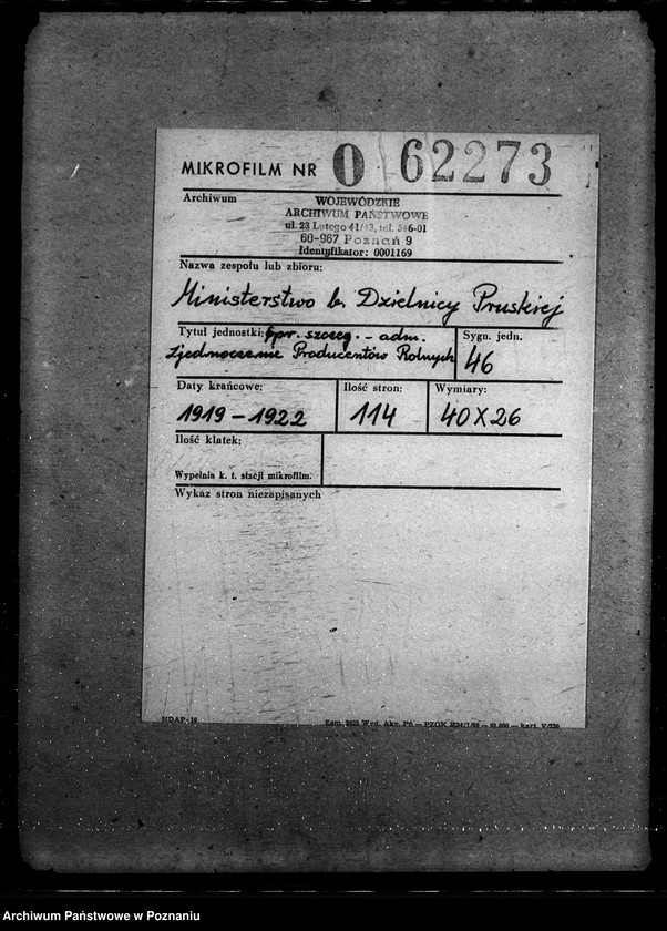 Obraz 2 z jednostki "Sprawy szczegółowo-administracyjne Zjednoczenie Producentów Rolnych"