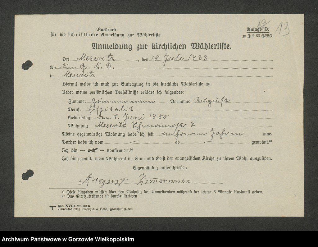 image.from.unit.number "Anmeldungen zur Wählerliste. Band III"