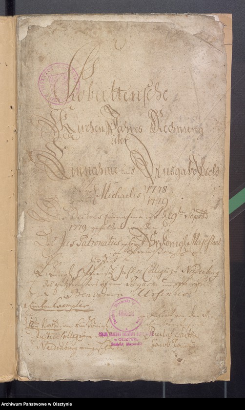 image.from.unit.number "Kobultische Kirchen Jahres Rechnung über Einnahme und Ausgabe Geld"