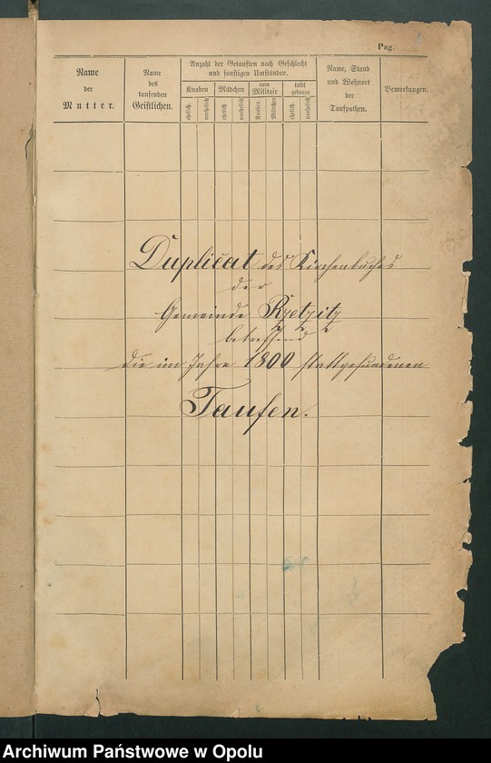 image.from.unit "Kirchenbuchs-Duplicate von Rzetzitz - Geburts, Trauungen und Sterbefälle aus den Jahren 1800-1827"