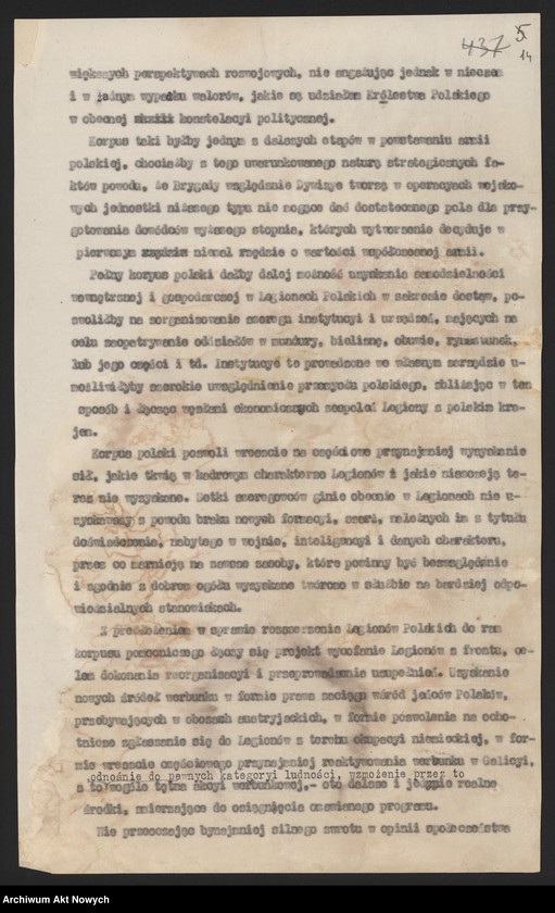 image.from.unit.number "Działalność wojskowo-polityczna Władysława Sikorskiego w czasie I wojny światowej w Naczelnym Komitecie Narodowym, Polskim Korpusie Posiłkowym, wśród internowanych wojskowych polskich na Węgrzech oraz w Galicji. Protokół, pokwitowanie, teksty wierszy i piosenek, korespondencja."