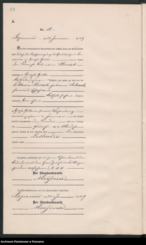 Obraz 14 z jednostki "Geburts-Nebenregister"