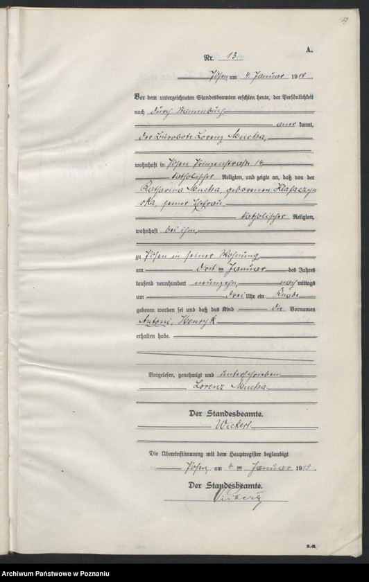 Obraz 15 z jednostki "Księga urodzeń odpis tom I [Rejestr poboczny urodzeń]"