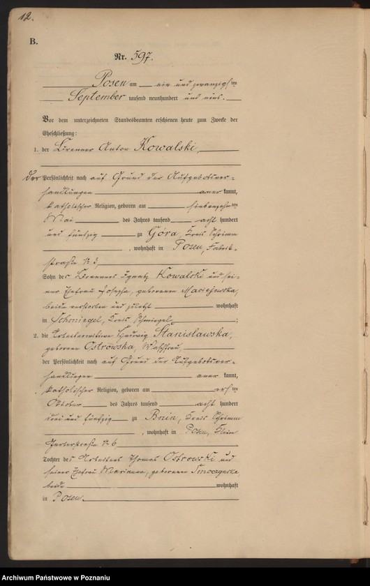 Obraz 15 z jednostki "Księga miejscowa małżeństw t. III"